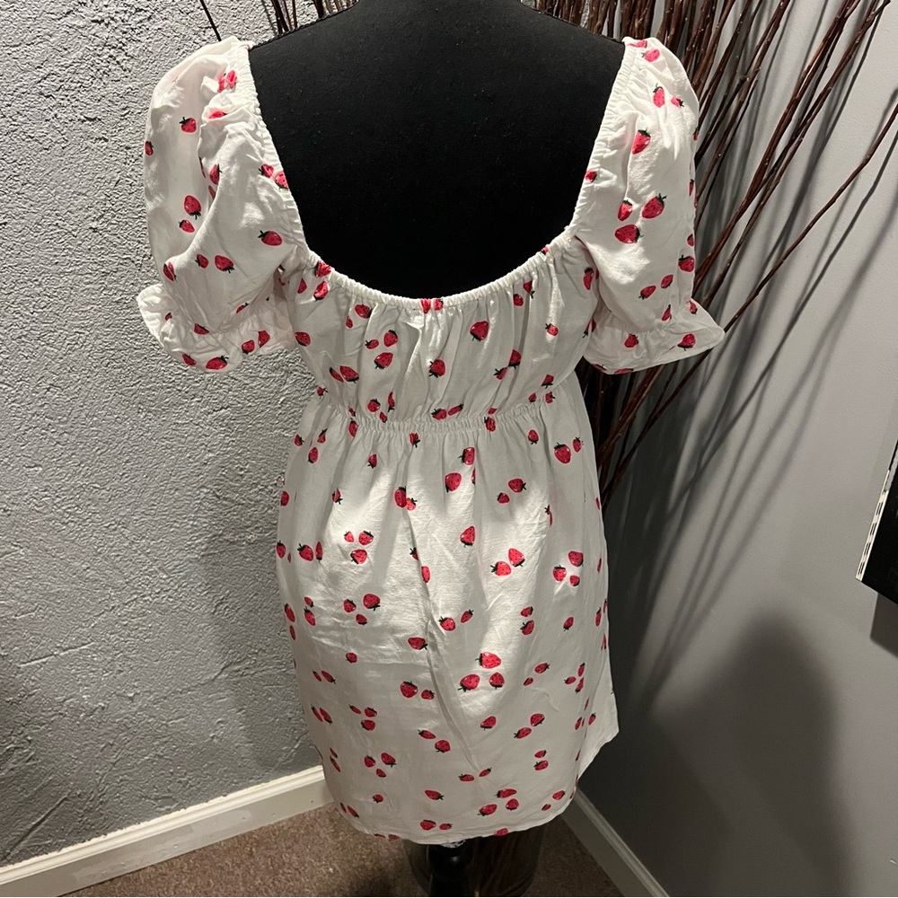 🌸NEW LOOK STRAWBERRY LINEN BLEND BABYDOLL DRESS SIZE 6🌸 - Picture 4 of 7